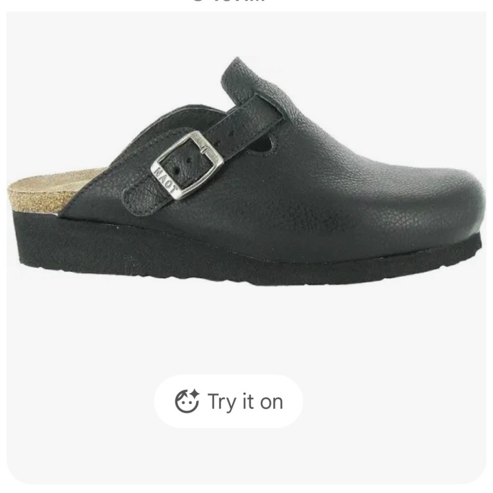 Noat Autumn Black Leather Clog, EU41/9.5-10
